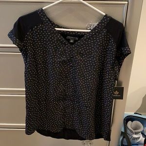 Helina Mixed Material Blouse by Fortune and Ivy